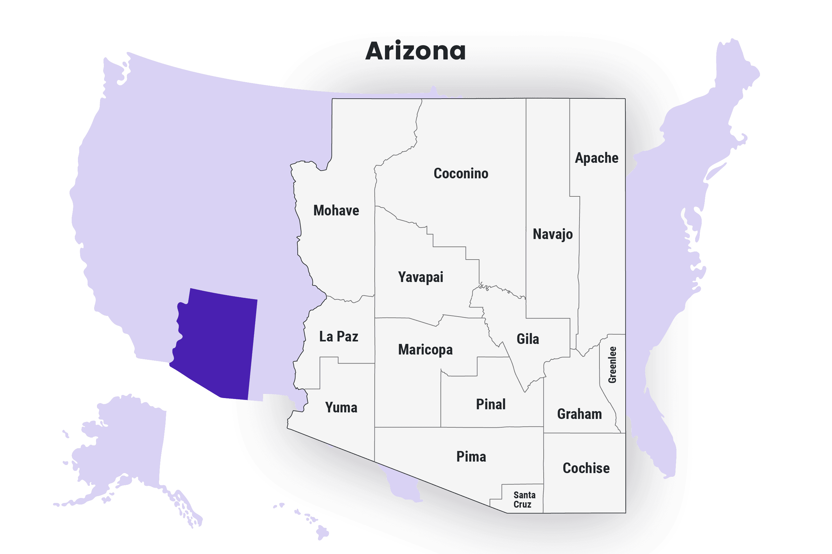 Covered Arizona counties map for our in-home care agency